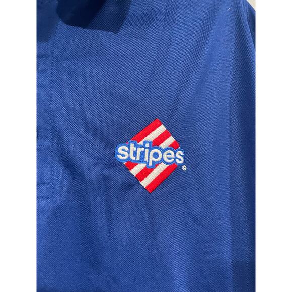 NWOT Stripes Gas Station Men XL Uniform Polo Blue Shirt Top Employee Logo Store - Picture 3 of 9
